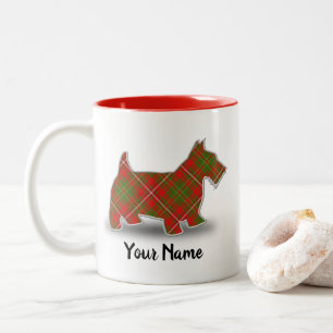 Scottish Clan Hay Tartan Scottish Terrier Two-Tone Coffee Mug