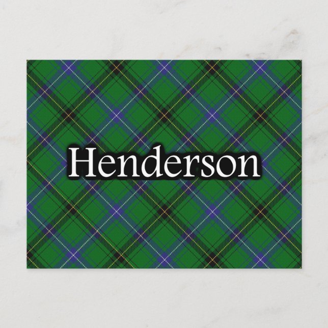 Scottish Clan Henderson Tartan Postcard (Front)