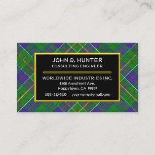 Scottish Clan Hunter Tartan Plaid Business Card