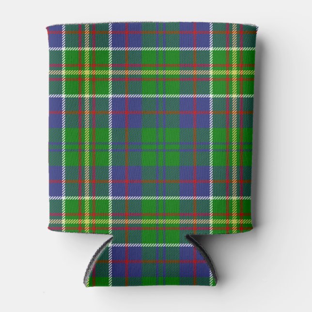 Scottish Clan Hunter Tartan Plaid Can Cooler (Front)