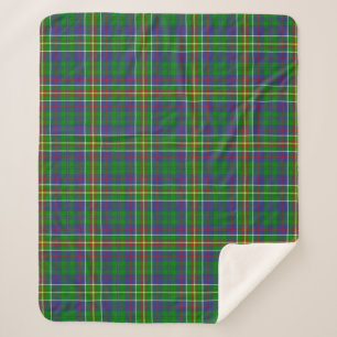 Scottish Clan Hunter Tartan Plaid Sherpa Blanket