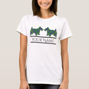 Scottish Clan Hunter Tartan Scottie Dogs T-Shirt