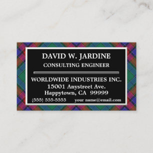 Scottish Clan Jardine Tartan Plaid Business Card