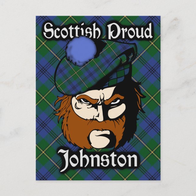 Scottish Clan Johnstone Johnston Tartan Postcard (Front)