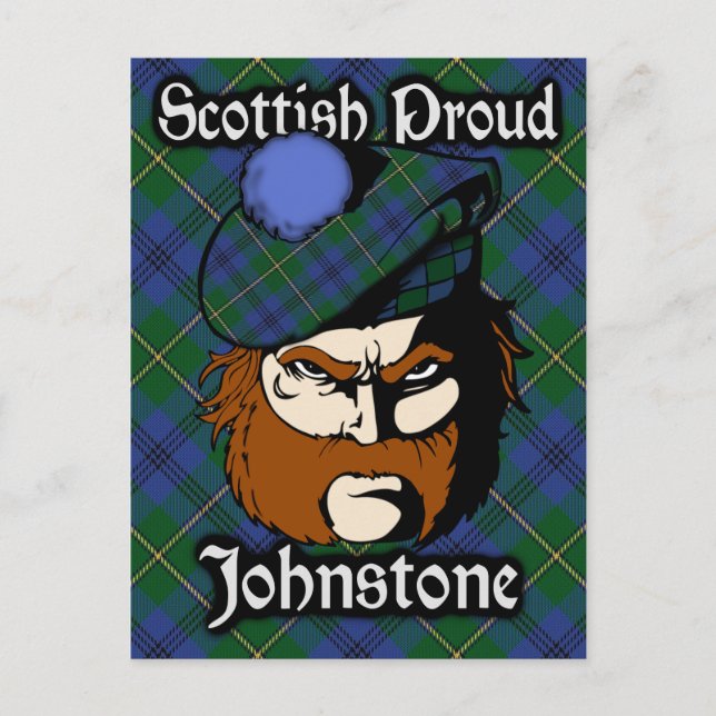 Scottish Clan Johnstone Johnston Tartan Postcard (Front)