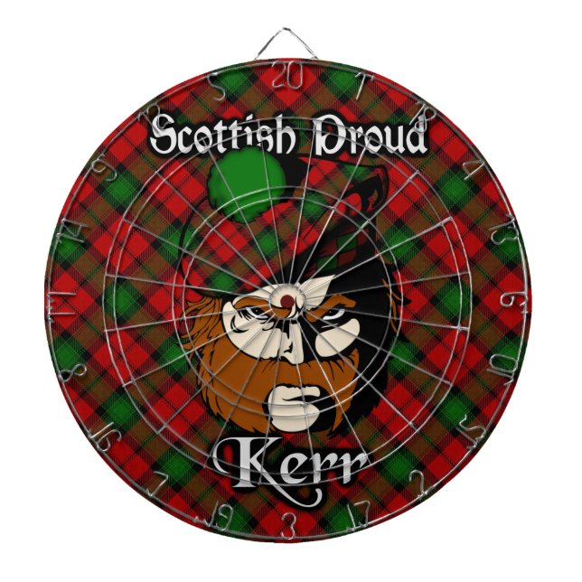 Scottish Clan Kerr Tartan Dartboard (Front)