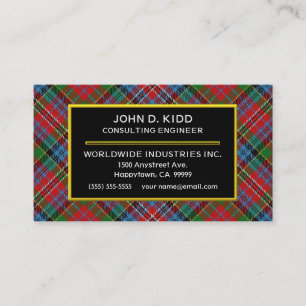 Scottish Clan Kidd Tartan Plaid Business Card