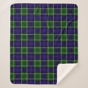 Scottish Clan Leslie Tartan Plaid Sherpa Blanket