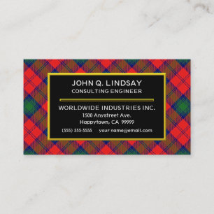 Scottish Clan Lindsay Tartan Plaid Business Card