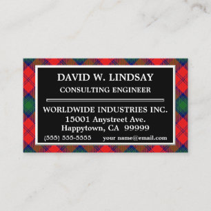 Scottish Clan Lindsay Tartan Plaid Business Card