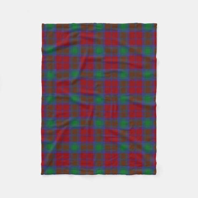 Scottish Clan Lindsay Tartan Plaid Fleece Blanket (Front)