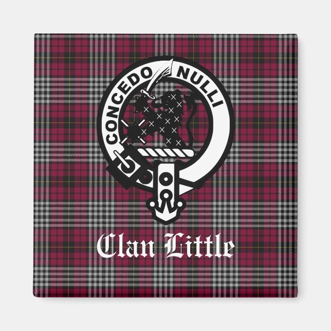 Scottish Clan Little Crest Badge and Tartan Custom Magnet (Front)