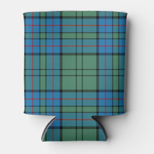 Scottish Clan Lockhart Tartan Plaid Can Cooler (Front)