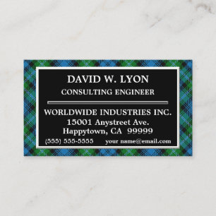 Scottish Clan Lyon Tartan Plaid Business Card