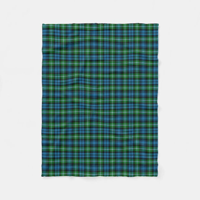 Scottish Clan Lyon Tartan Plaid Fleece Blanket (Front)