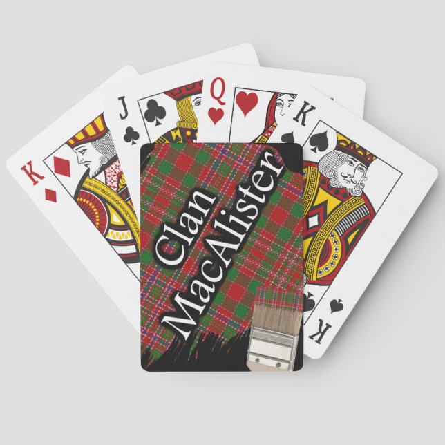 Scottish Clan MacAlister Tartan Paint Brush Playing Cards (Back)