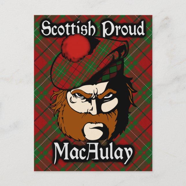 Scottish Clan MacAulay Tartan Postcard (Front)