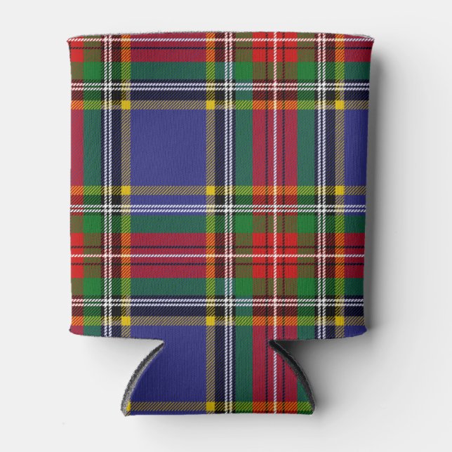 Scottish Clan MacBeth Tartan Plaid Can Cooler (Front)