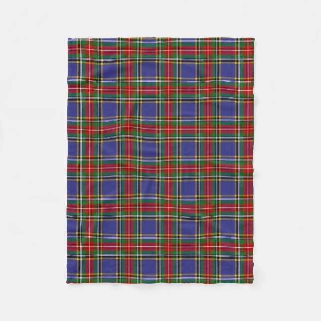 Scottish Clan MacBeth Tartan Plaid Fleece Blanket (Front)