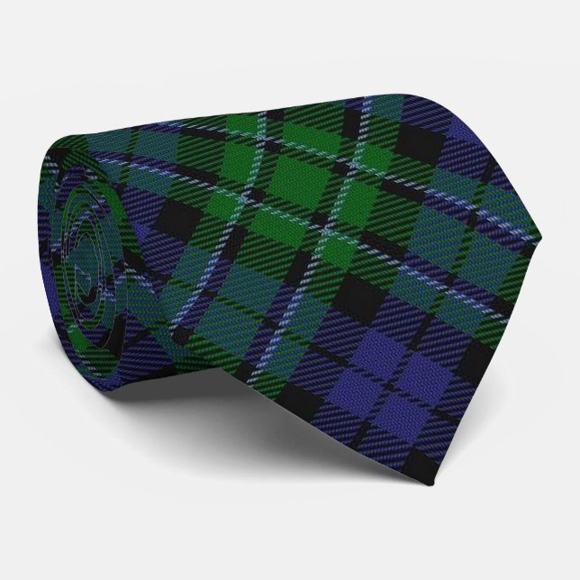 Scottish Clan MacCallum Letter M Monogram Tartan Tie (Rolled)