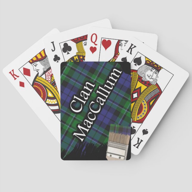 Scottish Clan MacCallum Tartan Paint Brush Playing Cards (Back)