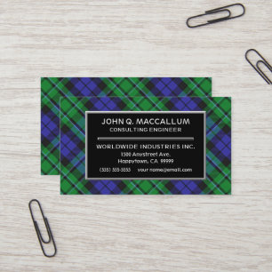 Scottish Clan MacCallum Tartan Plaid Business Card