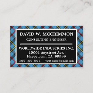 Scottish Clan MacCrimmon Tartan Plaid Business Card