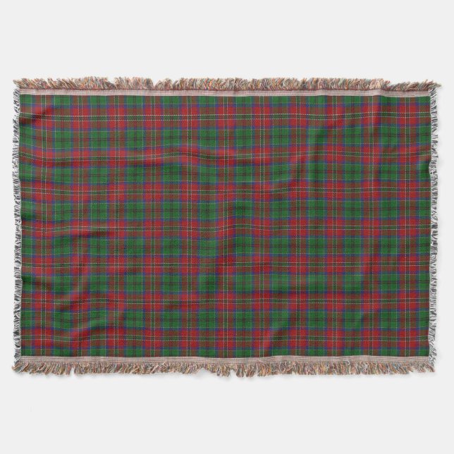 Scottish Clan MacCulloch MacCullough Tartan Throw Blanket (Front)