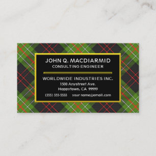 Scottish Clan MacDiarmid Tartan Plaid Business Card