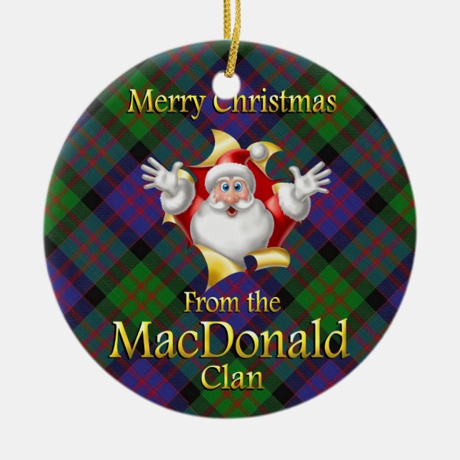 Scottish Clan MacDonald Christmas Ornament (Front)