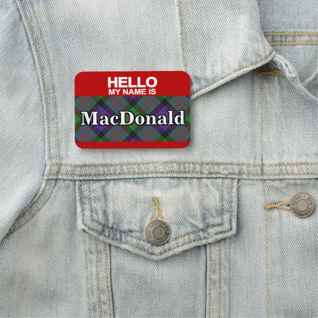 Scottish Clan MacDonald Donald Tartan Plaid Name Tag (In Situ)