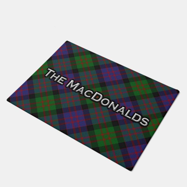 Scottish Clan MacDonald Tartan Welcome Mat (Angled)