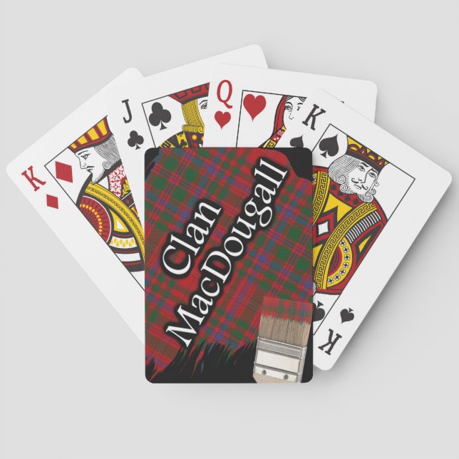 Scottish Clan MacDougall Tartan Paint Brush Playing Cards (Back)