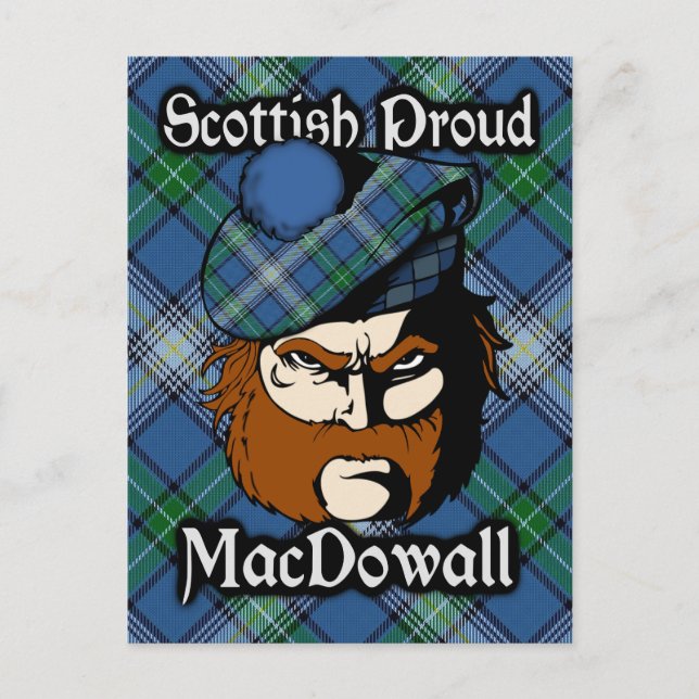 Scottish Clan MacDowall Tartan Postcard (Front)