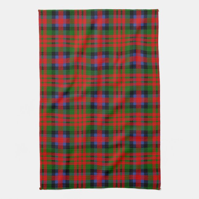 Scottish Clan MacDuff Tartan Plaid Tea Towel (Vertical)