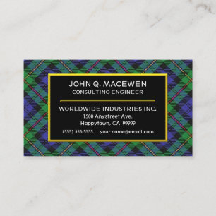Scottish Clan MacEwen Tartan Plaid Business Card