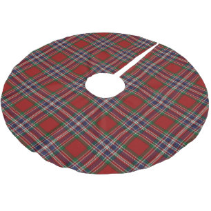 Scottish Clan MacFarlane Red Blue Tartan Brushed Polyester Tree Skirt