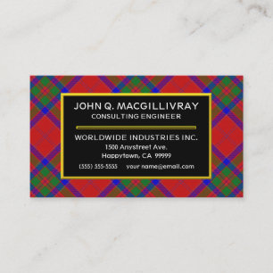 Scottish Clan MacGillivray Tartan Plaid Business Card