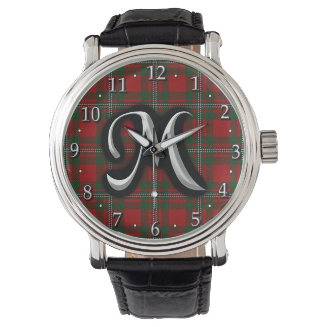 Scottish Clan MacGregor Monogram Tartan Watch (Front)