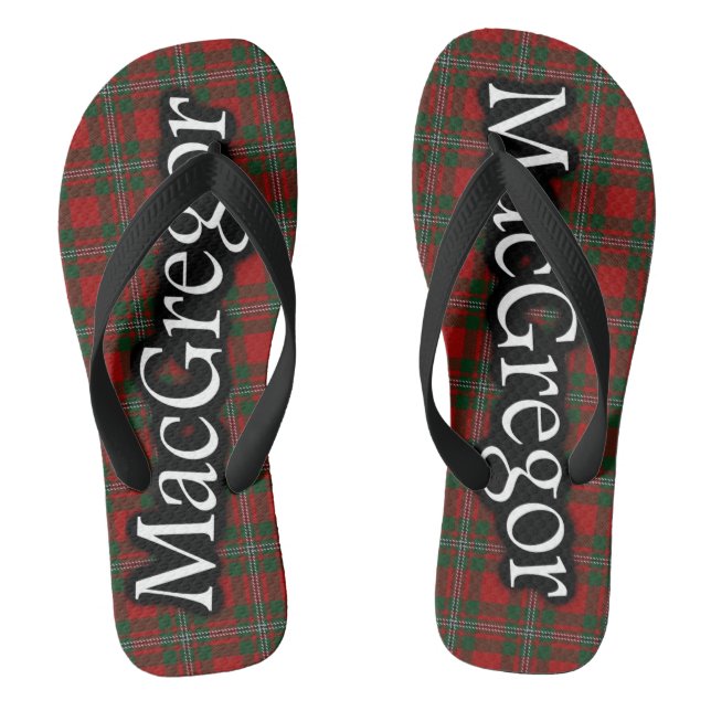 Scottish Clan MacGregor Tartan Flop Flops Flip Flops (Footbed)