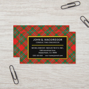 Scottish Clan MacGregor Tartan Plaid Business Card