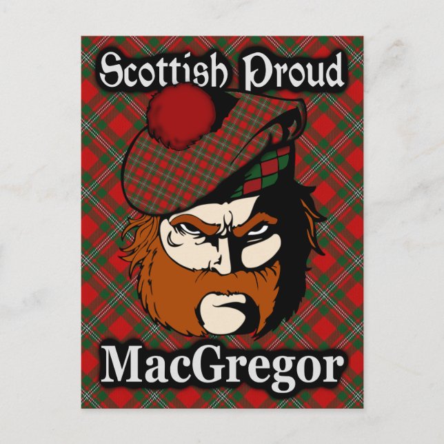 Scottish Clan MacGregor Tartan Postcard (Front)