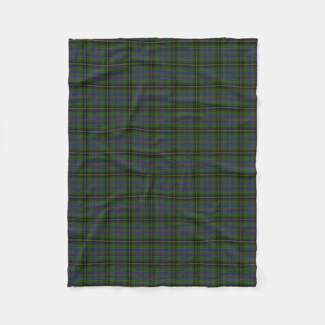 Scottish Clan MacInnes Classic Tartan Fleece Blanket (Front)