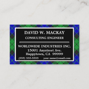 Scottish Clan MacKay Tartan Plaid Business Card