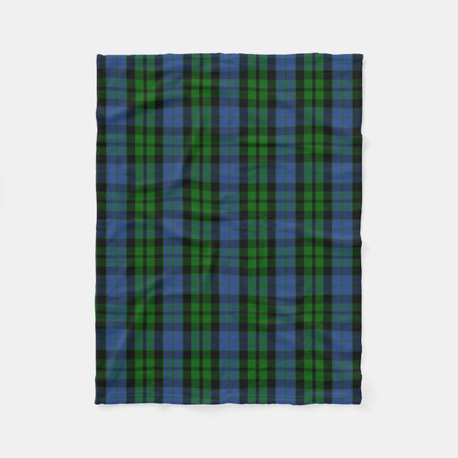 Scottish Clan MacKay Tartan Plaid Fleece Blanket (Front)