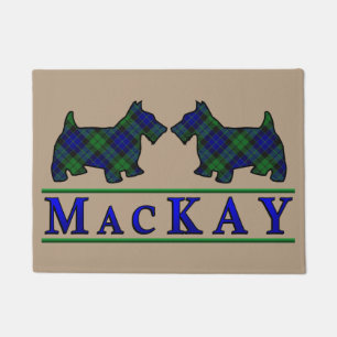 Scottish Clan MacKay Tartan Scottie Dogs Doormat