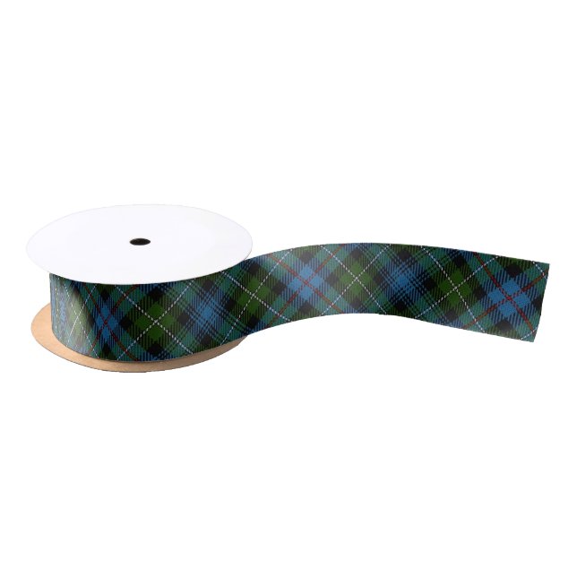 Scottish Clan MacKenzie Classic Blue Green Tartan Satin Ribbon (Spool)