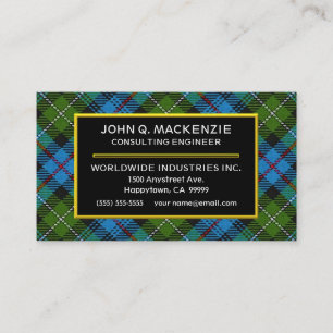 Scottish Clan MacKenzie Tartan Plaid Business Card