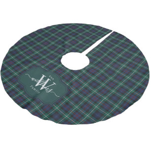 Scottish Clan MacKenzie Tartan Plaid Monogrammed Brushed Polyester Tree Skirt