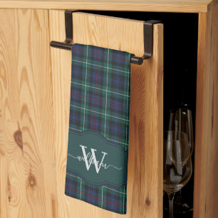 Scottish Clan MacKenzie Tartan Plaid Monogrammed Tea Towel